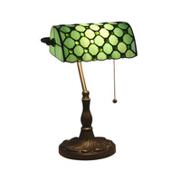 Table Lamp with Gridded Glass Retro Tiffany Style | Marvona