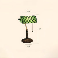 Table Lamp with Gridded Glass Retro Tiffany Style | Marvona