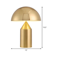 Table Lamp with Half Round Shade Modern Metal Gold | Selvira