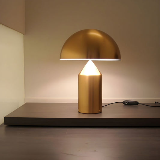 Table Lamp with Half Round Shade Modern Metal Gold | Selvira