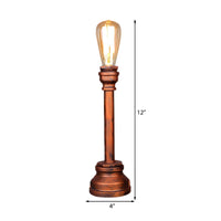 Table Lamp with Metal Pipe Industrial Design | Corvian