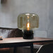 Table Lamp with Smoked Glass Drum Nordic Design | Averin