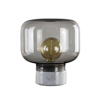 Table Lamp with Smoked Glass Drum Nordic Design | Averin