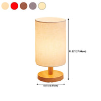 Table Lamp with Solid Wood Base Modern Fabric Shade | Qirvan