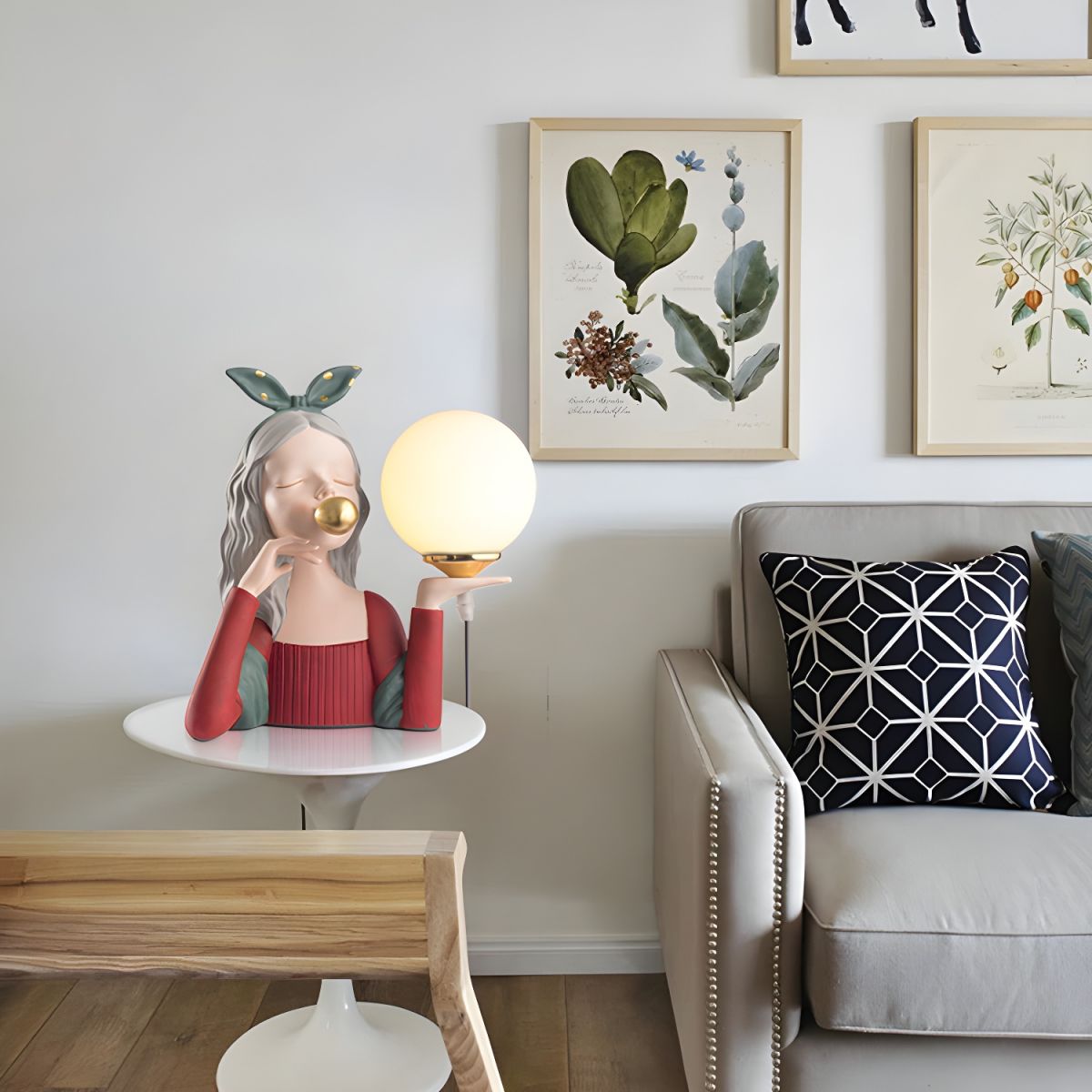 Table Lamp with Spherical Glass Nordic Style | Eryden