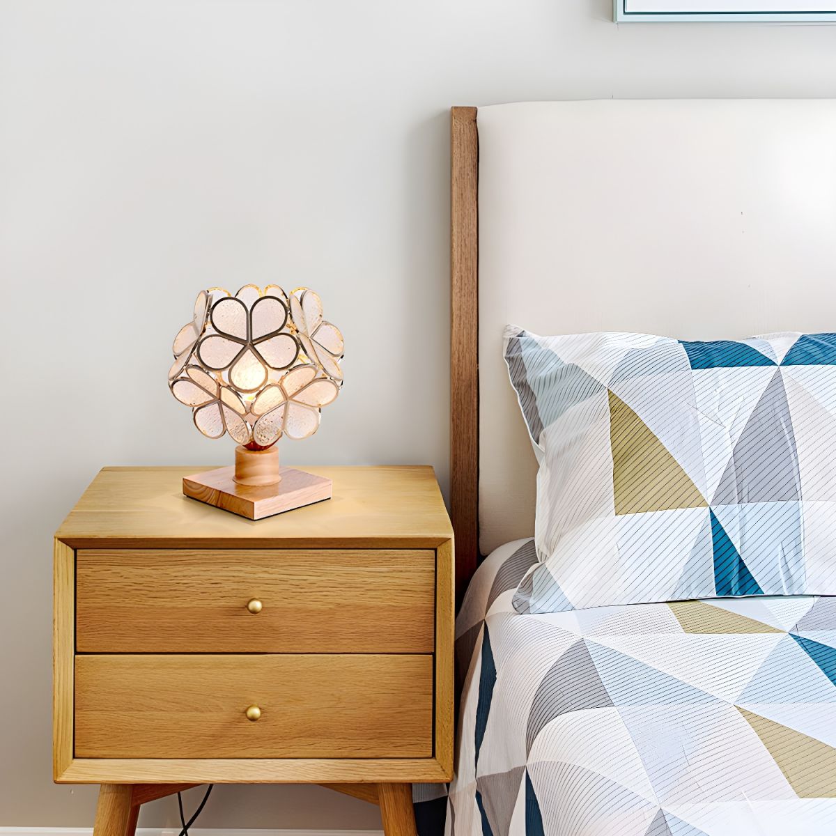 Table Lamp with Stained Glass Nordic Tiffany Style | Florvia