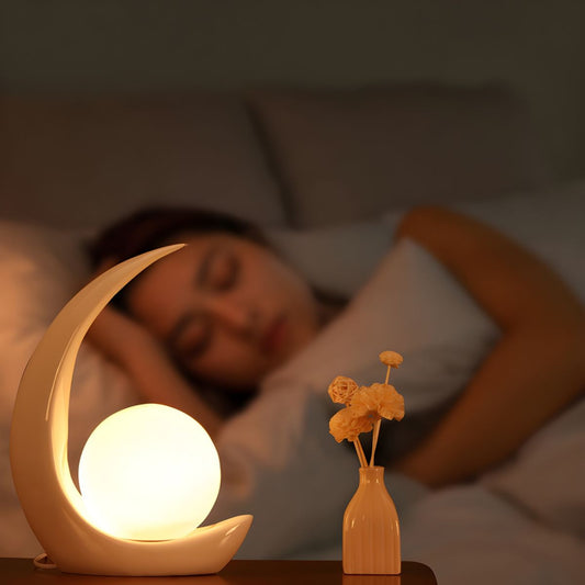 Table Lamp with White Glass Globe Modern Style | Veyron