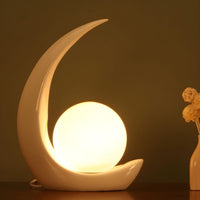 Table Lamp with White Glass Globe Modern Style | Veyron