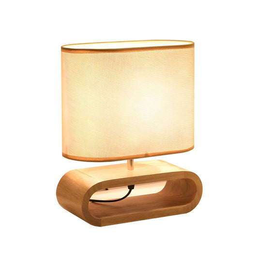 Table Lamp with Wood Base Nordic Fabric Shade | Orluma