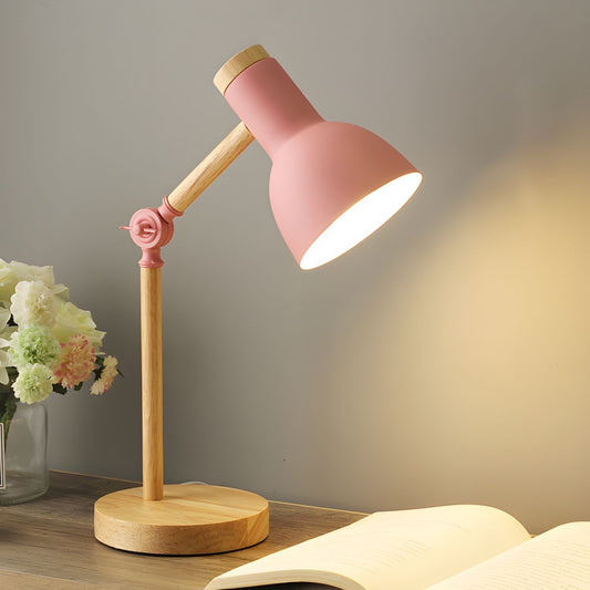 Table Lamp with Wooden Arm Nordic Macaron Style | Loriva