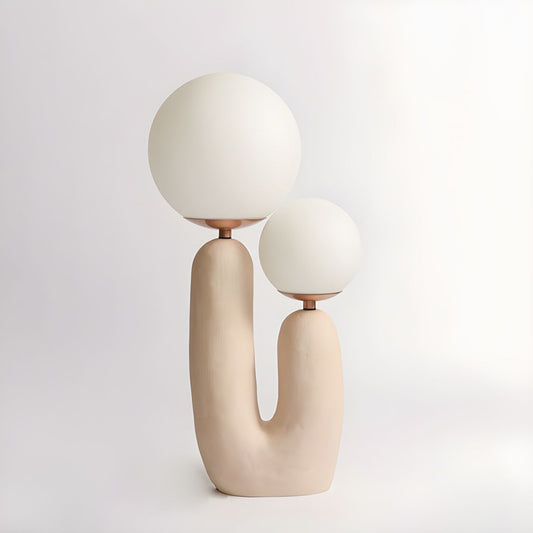 Table Lamp with pink resin base glass shade Nordic | Ravion