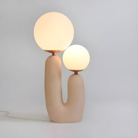 Table Lamp with pink resin base glass shade Nordic | Ravion