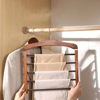 Trouser Rack Wooden Multi Tier for Modern Wardrobes | Oaklena