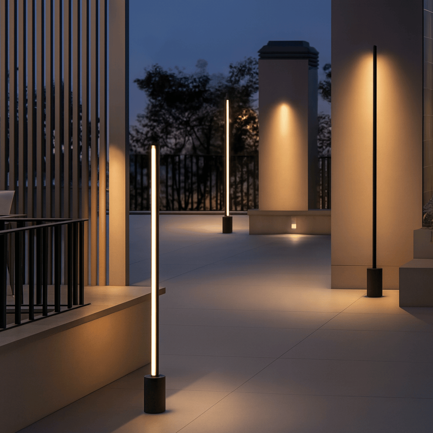 Vertical LED Lawn Light Stainless Steel Outdoor | Pathora