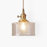 Vintage Glass Ceiling Pendant Light in Brass Finish | Ethereva