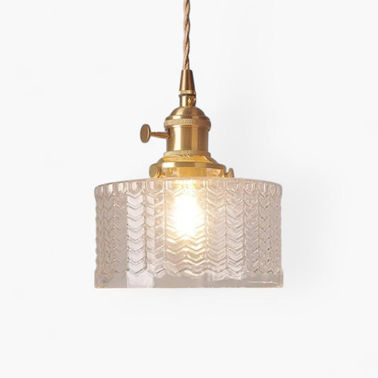 Vintage Glass Ceiling Pendant Light in Brass Finish | Ethereva