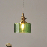 Vintage Glass Ceiling Pendant Light in Brass Finish | Ethereva