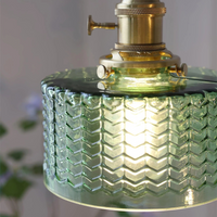 Vintage Glass Ceiling Pendant Light in Brass Finish | Ethereva