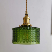 Vintage Glass Ceiling Pendant Light in Brass Finish | Ethereva