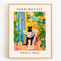 Wall Art Cat in Tropical Bathroom Series Canvas | Felvoro