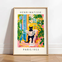 Wall Art Cat in Tropical Bathroom Series Canvas | Felvoro