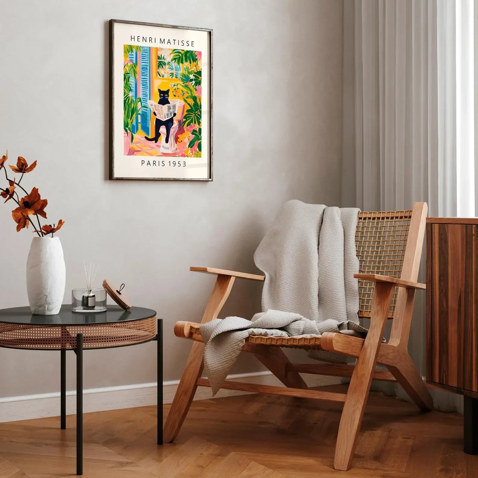 Wall Art Cat in Tropical Bathroom Series Canvas | Felvoro