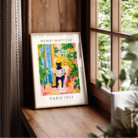 Wall Art Cat in Tropical Bathroom Series Canvas | Felvoro