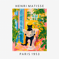Wall Art Cat in Tropical Bathroom Series Canvas | Felvoro