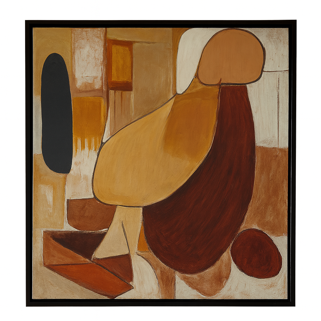 Wall Art Hand Painted Canvas in Earthy Tones | Terrosa