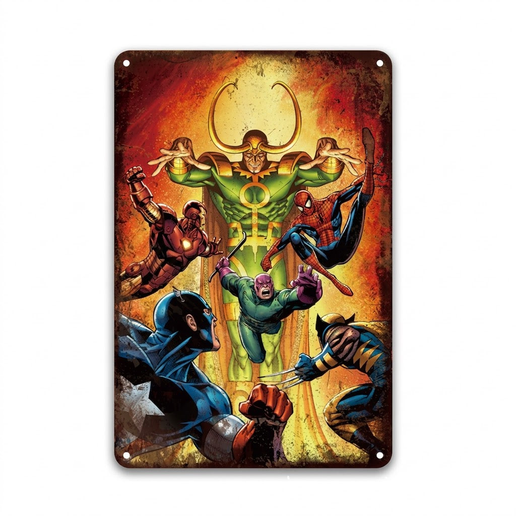 Wall Art Sign Retro Comic Hero Decor | Marvoro