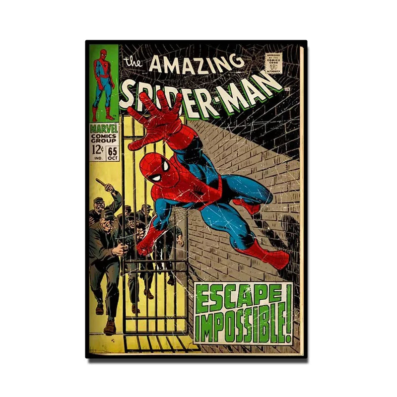 Wall Art Spider Man Retro Comic Canvas Print | Marvoro