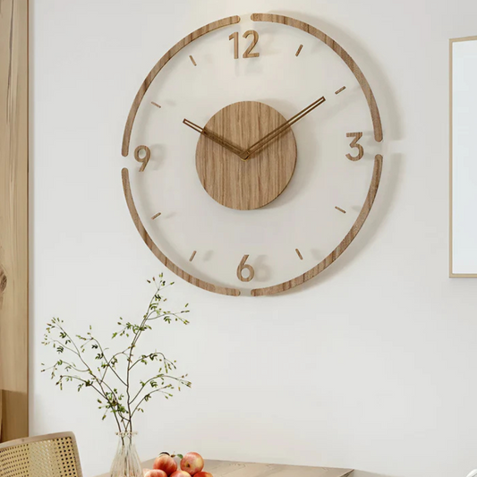 Wall Clock Acrylic and Wood Modern Design | Nockra