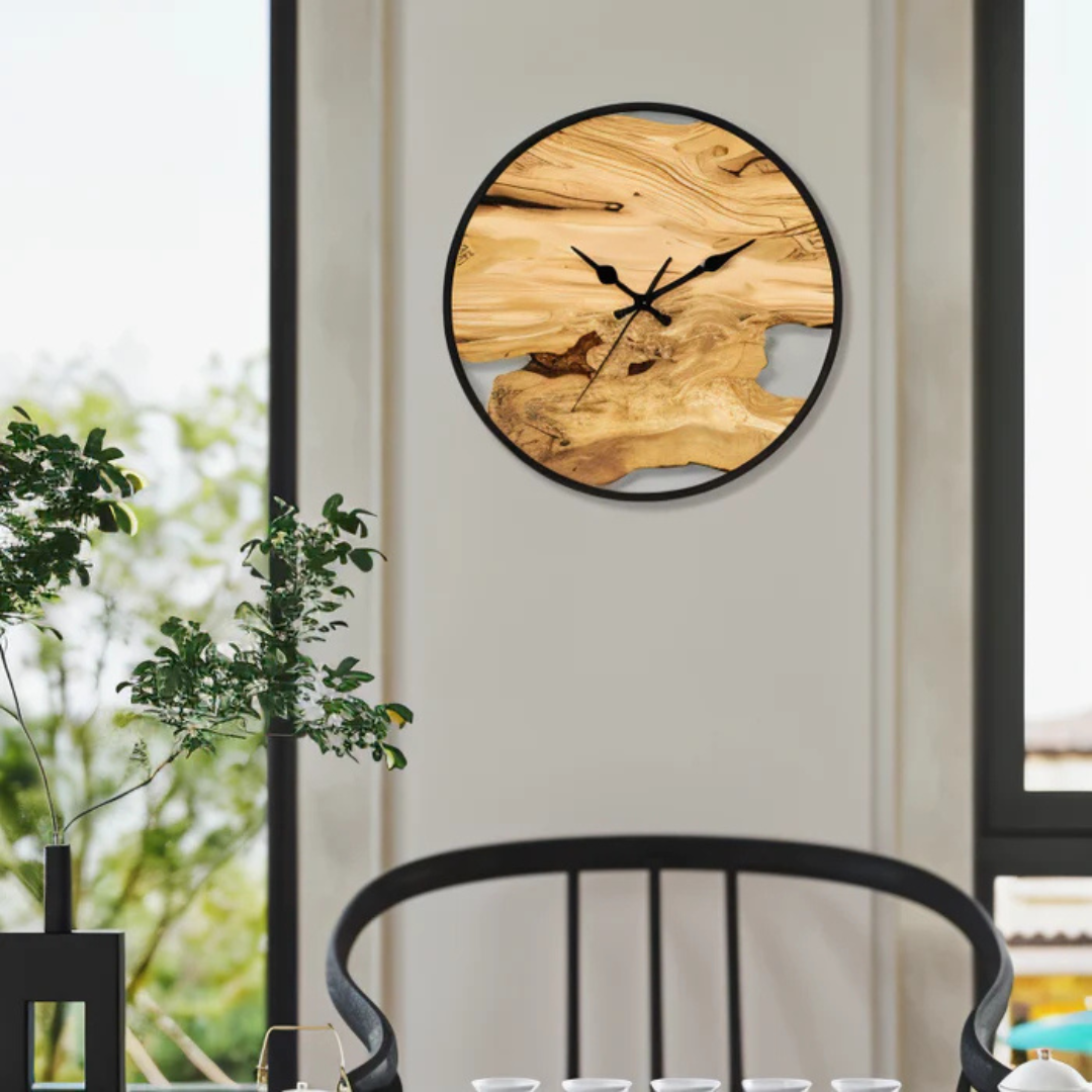 Wall Clock Large Black with Minimalist Design | Borelli
