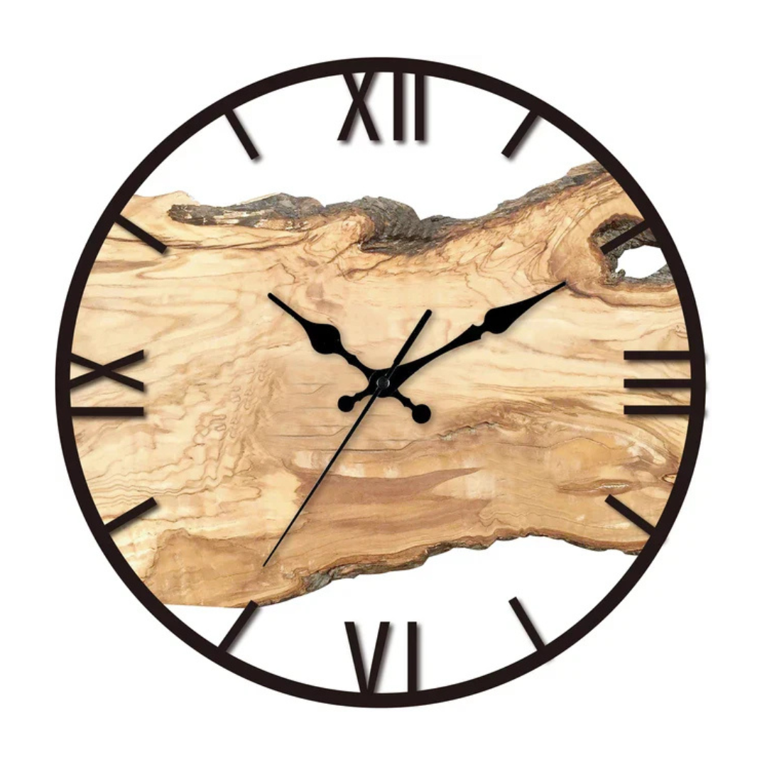 Wall Clock Large Black with Minimalist Design | Borelli