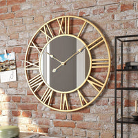 Wall Clock Mirror Metal with Industrial Design | Brivico