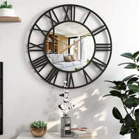 Wall Clock Mirror Metal with Industrial Design | Brivico