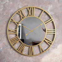 Wall Clock Mirror Metal with Industrial Design | Brivico