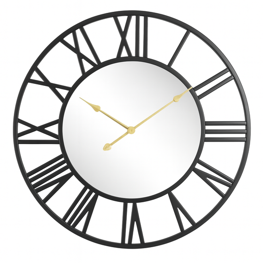 Wall Clock Mirror Metal with Industrial Design | Brivico