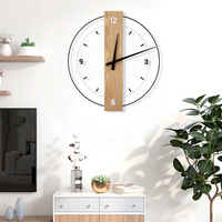 Wall Clock Scandinavian Wooden Design Living Room | Rivora