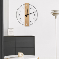 Wall Clock Scandinavian Wooden Design Living Room | Rivora
