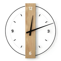 Wall Clock Scandinavian Wooden Design Living Room | Rivora
