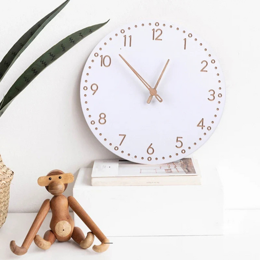 Wall Clock Wooden Finish Minimalist Style | Carmel