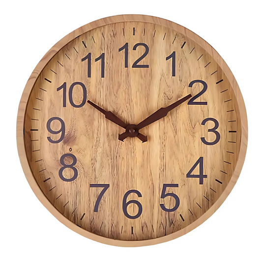 Wall Clock Wooden Finish Modern Living Room | Molivo