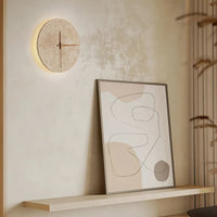 Wall Clock with Light Travertine Scandinavian Interior | Praviko