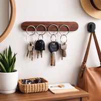 Wall Key Holder Magnetic Wood Minimalist Storage | Keyvoro