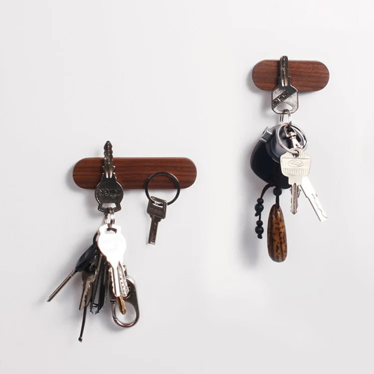 Wall Key Holder Magnetic Wood Minimalist Storage | Keyvoro