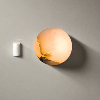 Wall Light Alabaster Globe in Japandi Style | Elvuna