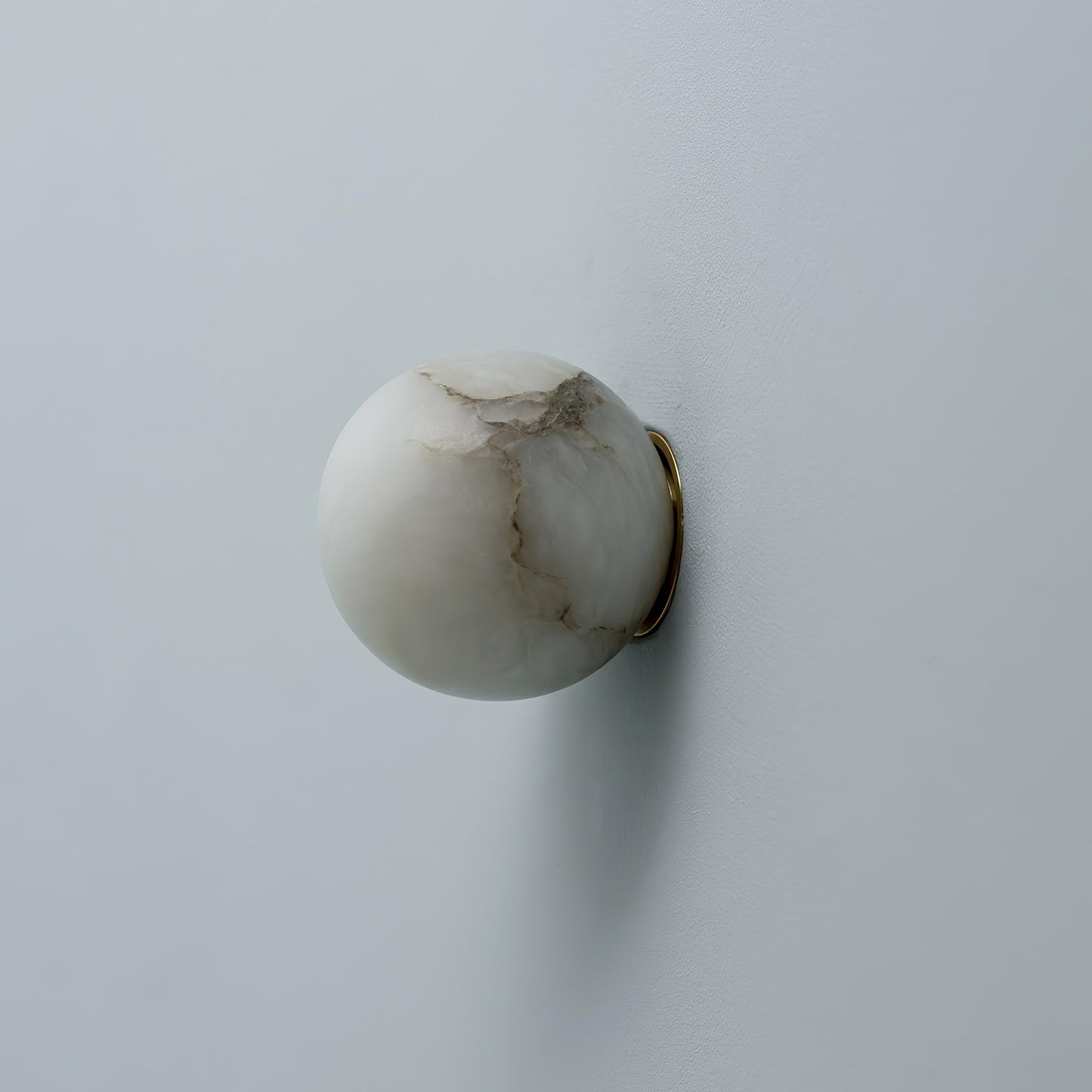 Wall Light Alabaster Globe in Japandi Style | Elvuna
