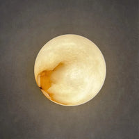 Wall Light Alabaster Globe in Japandi Style | Elvuna