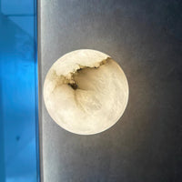 Wall Light Alabaster Globe in Japandi Style | Elvuna